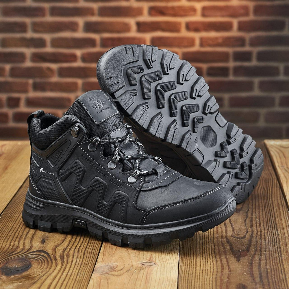 Чоловічі теплі зимові стильні черевики з натуральної шкіри та хутра артикул 115/1 Харків - фото 1