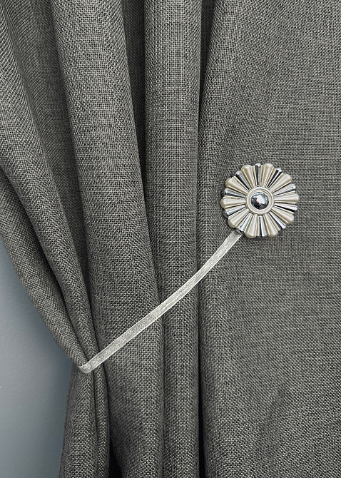 Магниты для штор и гардин Хризантема набор 2 шт Серебристый (81-298) Киев - изображение 5