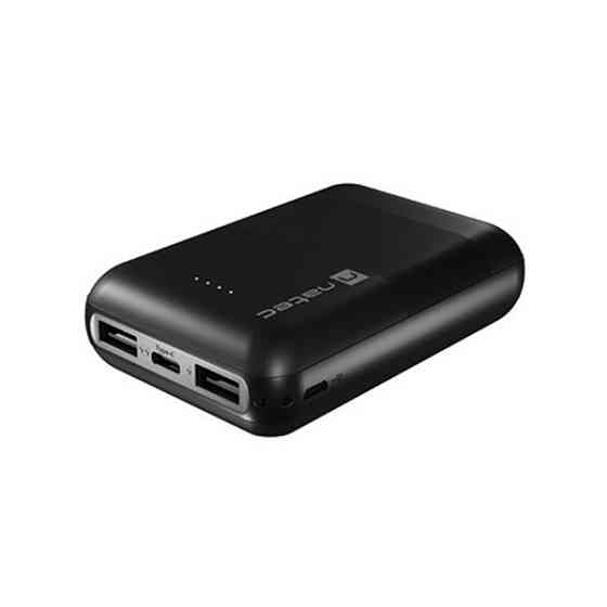 УМБ Natec 10000mah Trevi Compact 2x USB-A + 1x USB -C Black чорна (NPB-1941) Киев