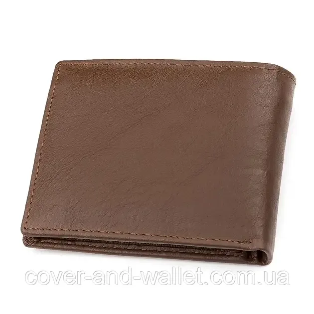 Коричневый мужской кошелек из натуральной кожи на магнитах ST 1 Киев - изображение 3