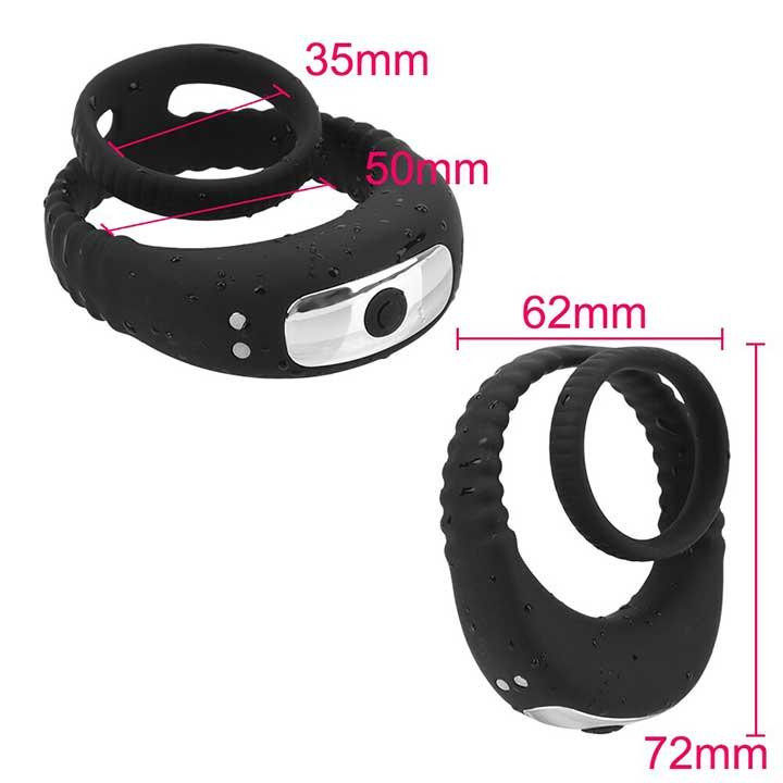 Тройное эрекционное виброкольцо на пенис и мошонку USB - Черный Винница - изображение 7
