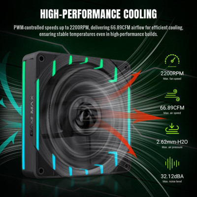 Кулер для корпуса Gamemax Tornado T12 ARGB-R Винница - изображение 10