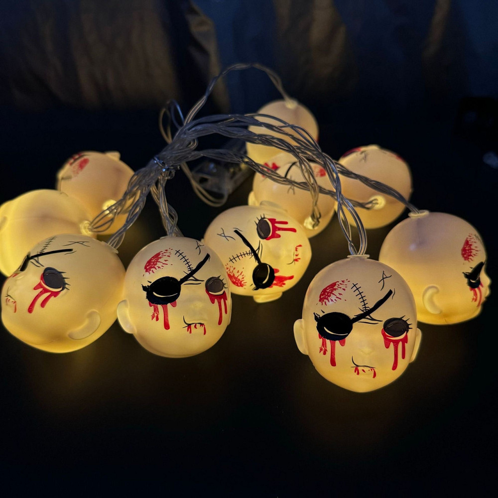 Гірлянда Хелловін Ляльки 150 см 10 led 55 мм різнобарвний Київ - фото 5