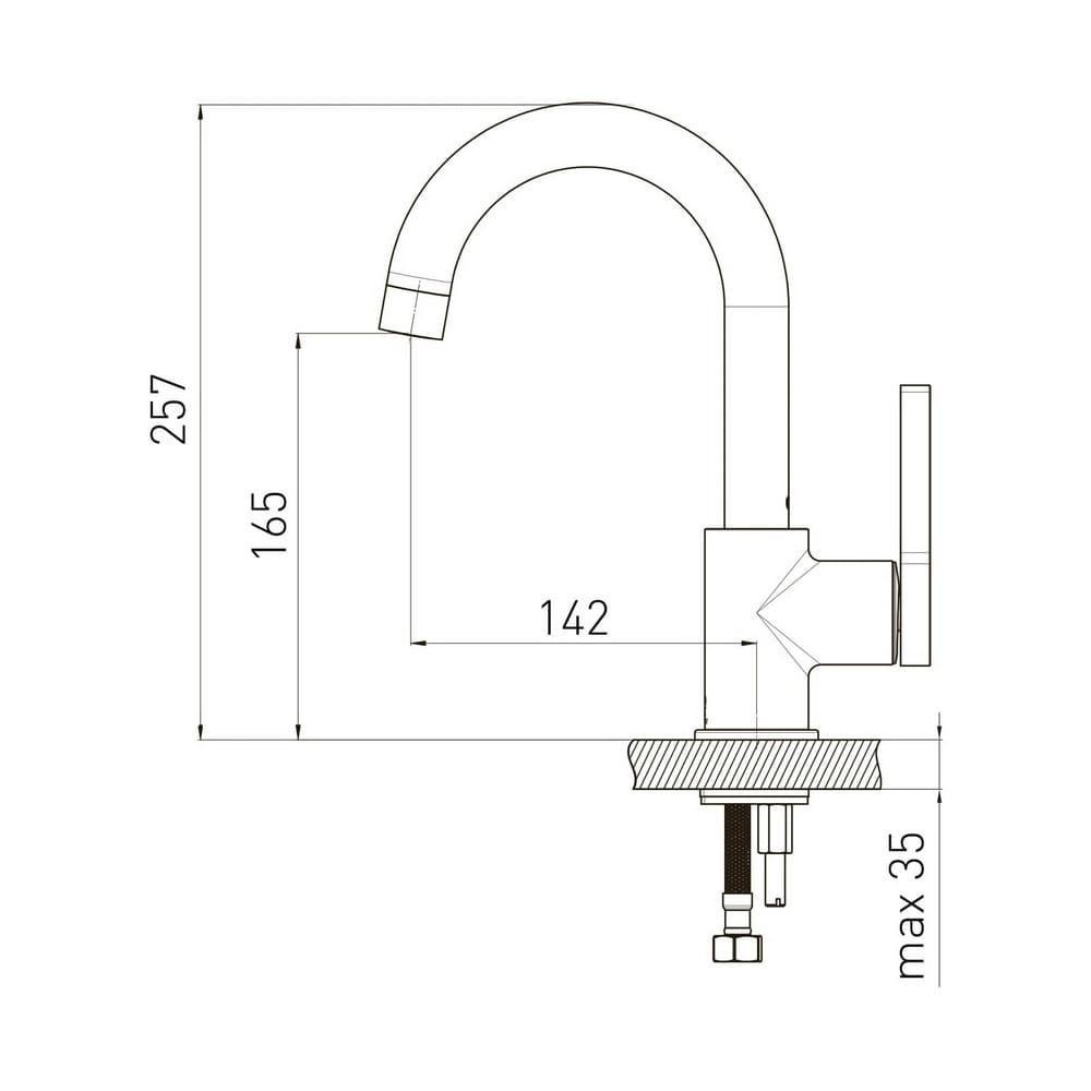 Змішувач для раковини Volle MORA de la noche чорний/матовий 1537.010204 Київ - фото 2