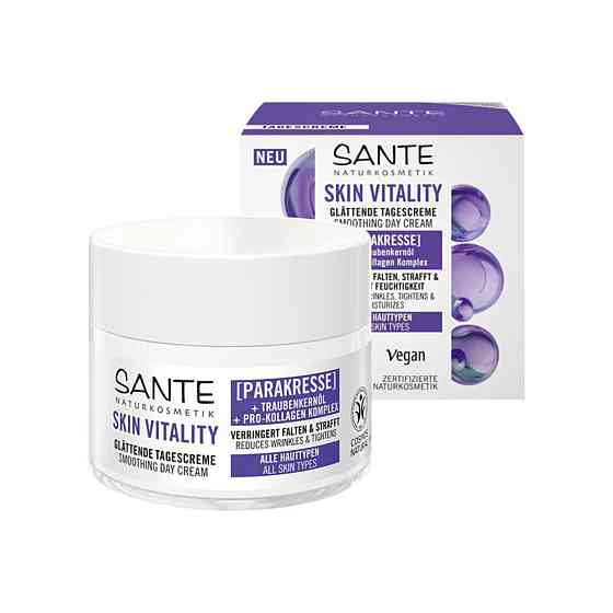 БІО-Крем для обличчя проти зморшок Skin vitality денний розгладжуючий SANTE 50 мл Київ