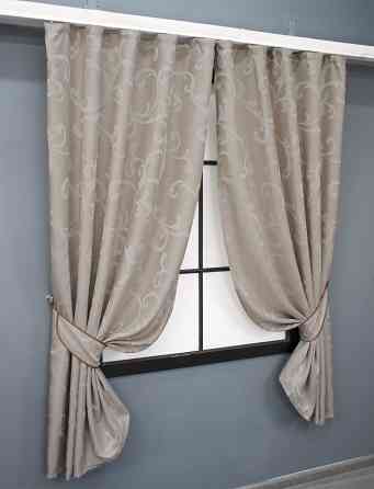 Комплект коротких штор VR-Textil Жаккард Allure № 1613ш Пудровый 130х170 см 2 шт (35-0273) Киев