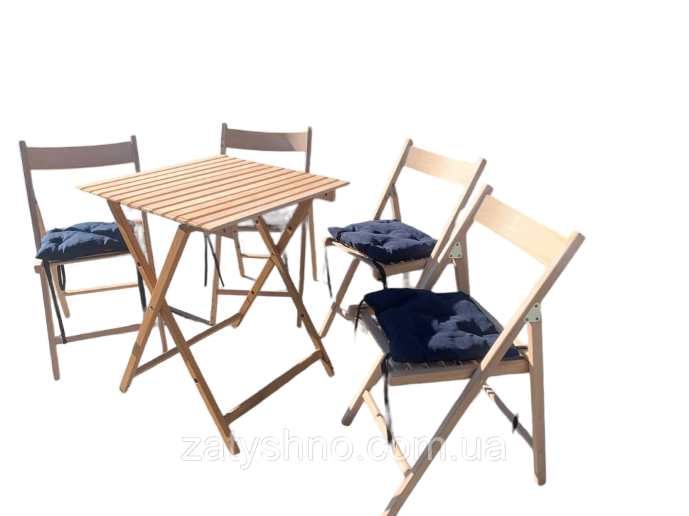 Мебель деревянная из бука с 4 стульями и накидками Киев - изображение 10