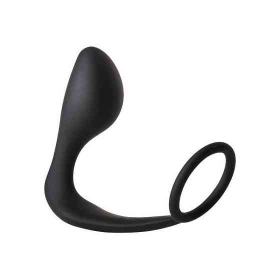 Анальная пробка с эррекционным кольцом FANTASSTIC ANAL PLUG WITH COCKRING BLACK Sex Aura Киев