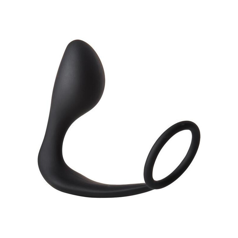 Анальная пробка с эррекционным кольцом FANTASSTIC ANAL PLUG WITH COCKRING BLACK Sex Aura Киев - изображение 1