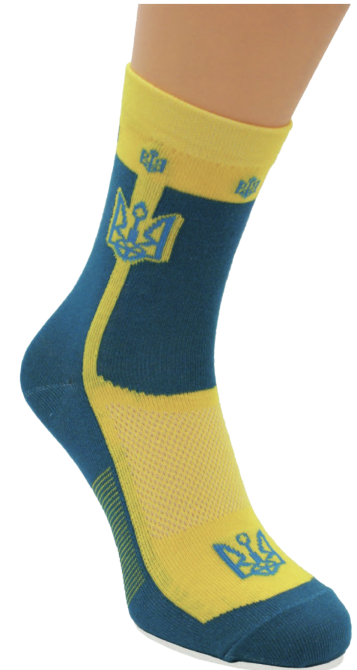 Шкарпетки Демісезонні З ТРИЗУБОМ Високі Жовто-блакитні 44-46 Суми - фото 1