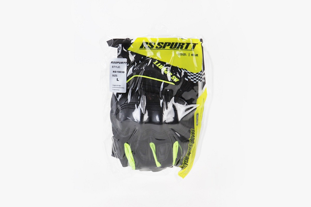 Перчатки мотоциклетні без пальців L-Чорно-Салатові Київ - фото 2