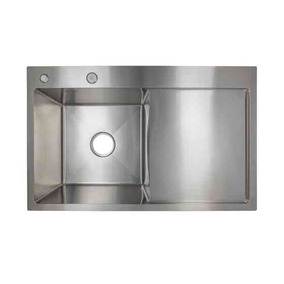 Мойка для кухни с нержавеющей стали интегрированная Lidz Handmade H7849R Brushed Steel (3/1мм) Киев