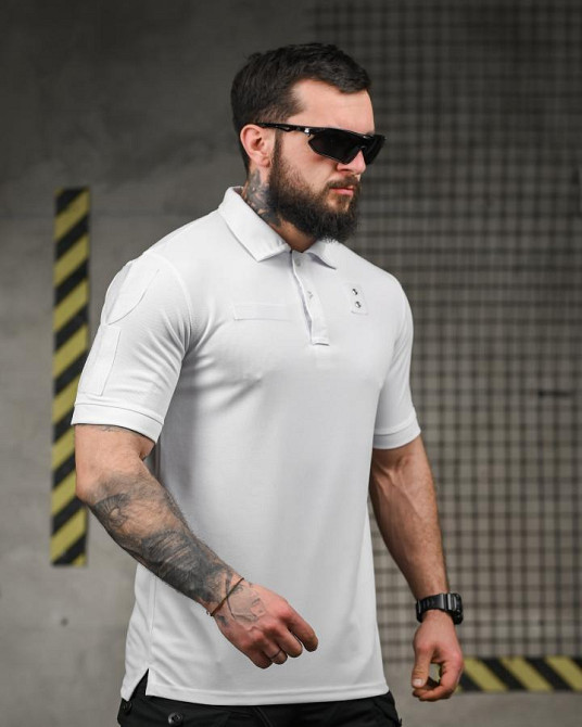 Тактична футболка поло PATRIOT біла ВТ6322 Одеса - фото 9