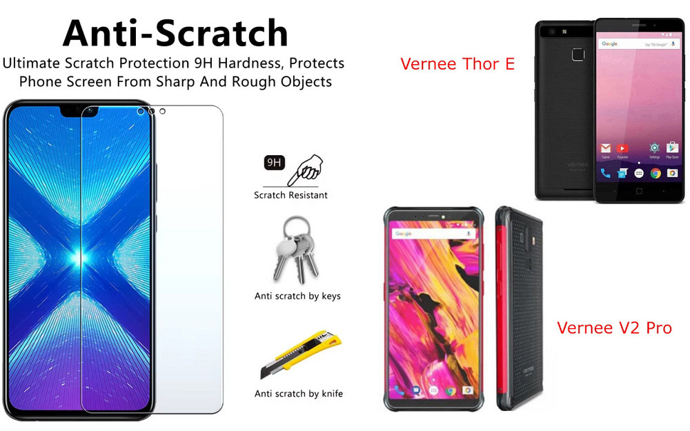 Захисне скло NeoGlass для Vernee Thor E, V2 Pro – надпрозоре та стійке Київ - фото 1