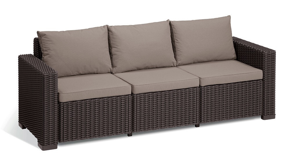 Комплект садових меблів Keter California 3 seater, коричневий Київ - фото 2