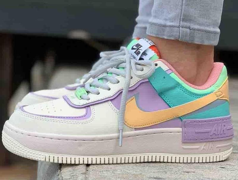 Кроссовки Nike Force Белые Женские Кожаные Форсы Разноцветные Найк Shadow (размеры: 36,37,38,39,40,41) - 2 Днепр - изображение 10