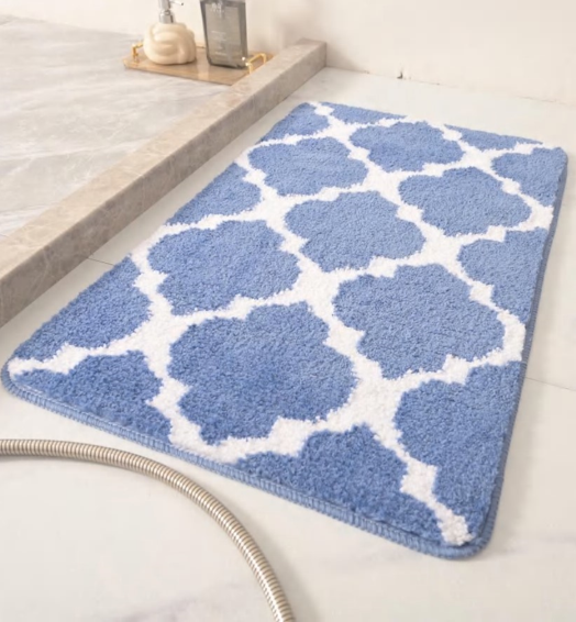 Коврик для ванной комнаты и душа коврик для ног в душевую,микрофибра,атискользящий c узором 40х60 см,синий Каменец-Подольский - изображение 5