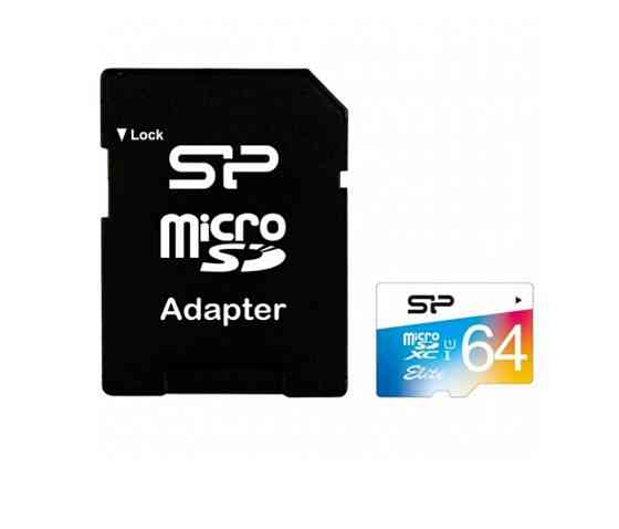 microSDXC (UHS-1 U1) SiliconPower Elite Color 64Gb class 10 A1 V10 (adapter SD) Київ