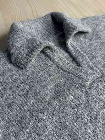 Светр жіночий A-N 19-1 з коміром поло теплий вільний, сірий, one size Київ