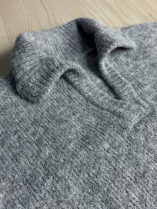 Свитер женский A-N 19-1 с воротником поло теплый свободный, серый, one size Киев - изображение 2