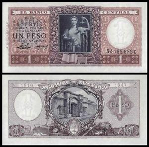 Аргентина / Argentina 1 Peso 1952-55 Pick 260b аUNC-UNC Полтава - изображение 1