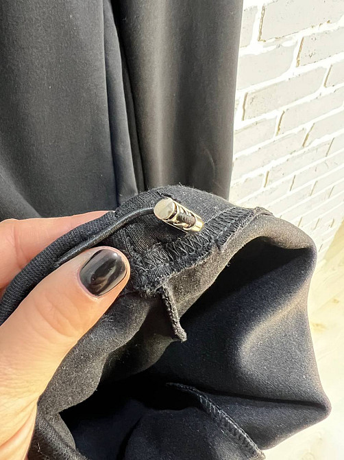 Штаны женские A-N 2771 свободный крой ровные от бедра белая резинка на талии утепленные на флисе черные, черный, S Киев - изображение 9