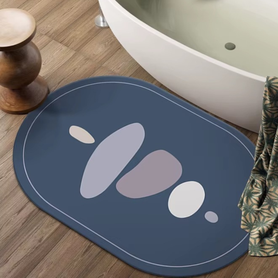 Килимок для душу та ванної кімнати м'який діатомітовий швидковисихаючий антиковзкий для кухні, передпокою 50х80 см BF-010 Кам'янець-Подільський