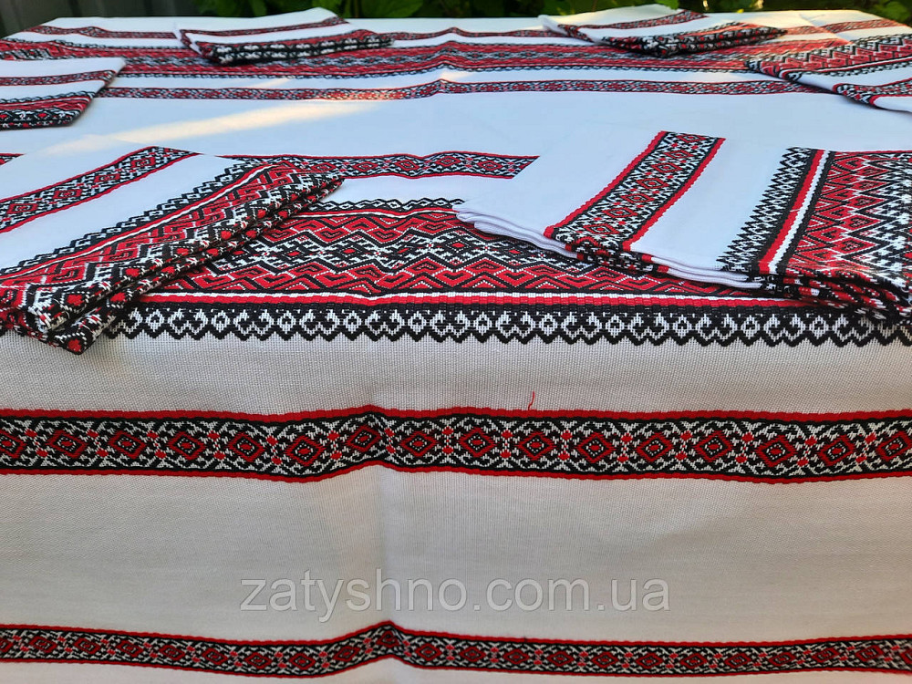 Комплект столової білизни у червоному кольорі Київ - фото 4