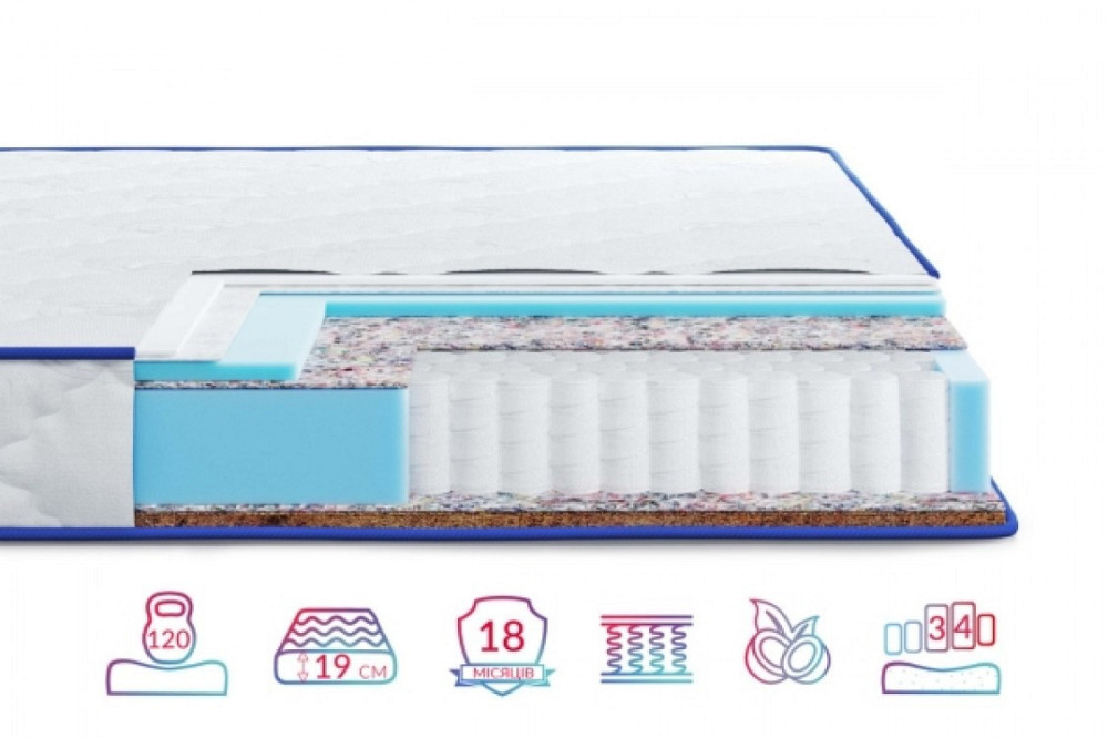 Ортопедический пружинный матрас Largo Pocket Cocos NEW/Ларго Покет Кокос ТМ Highfoam 160х190 Харьков - изображение 1