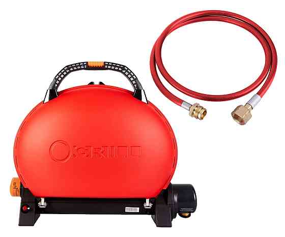 КОМПЛЕКТ Портативний переносний газовий гриль O-GRILL 500, червоний + шланг в подарунок! Код: 011676 Рівне