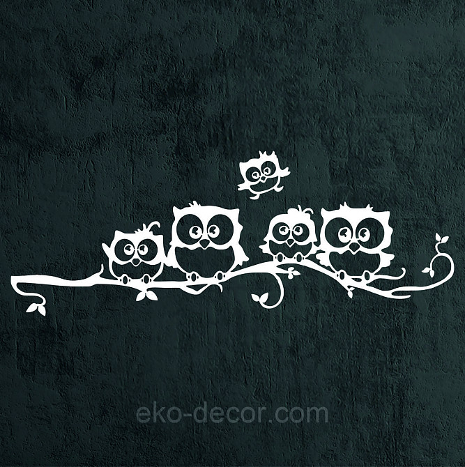 Декоративное настенное Панно «Совушки», Декор на стену 70*18 см, Белый Киев - изображение 8
