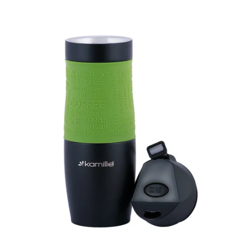 Термочашка 480мл з TPR вставкою і ремінцем нержавіюча сталь (мікс) KAMILLE 2067 Житомир - фото 10