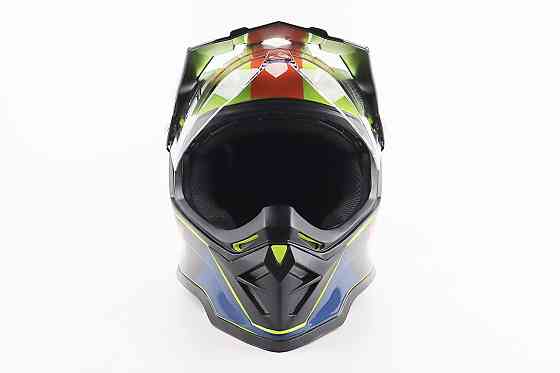 Шолом кросовий/ендуро/АТV зі склом BLD-819-7 L (59-60см), ЧОРНИЙ/ЖОВТО-ПОМАРАНЧЕВИЙ Киев