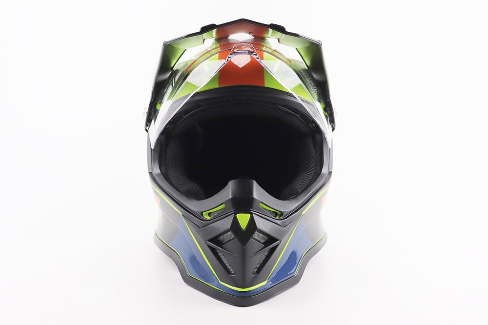 Шолом кросовий/ендуро/АТV зі склом BLD-819-7 L (59-60см), ЧОРНИЙ/ЖОВТО-ПОМАРАНЧЕВИЙ Киев - изображение 5