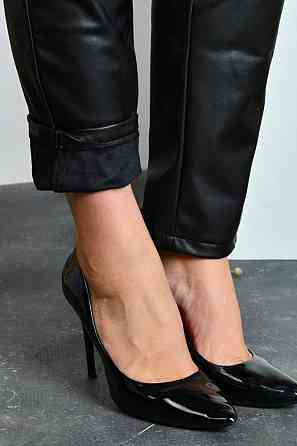 Теплі штани з екошкіри на хутрі "Richy" оптом | Батал Чорний, 54 Київ