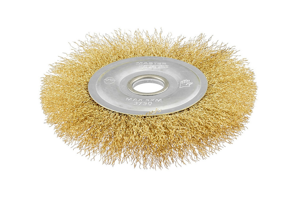 MASTERTOOL Щітка дискова MASTERTOOL з латунованого рифленого дроту Ø 150х22.2 мм 19-9115 Коломия - фото 1