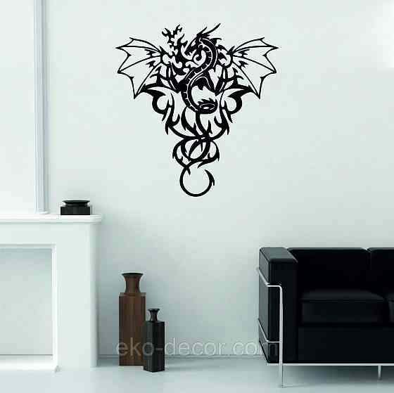 Декоративное настенное Панно «Дракон» Декор на стену 90*85 см, Черный Киев