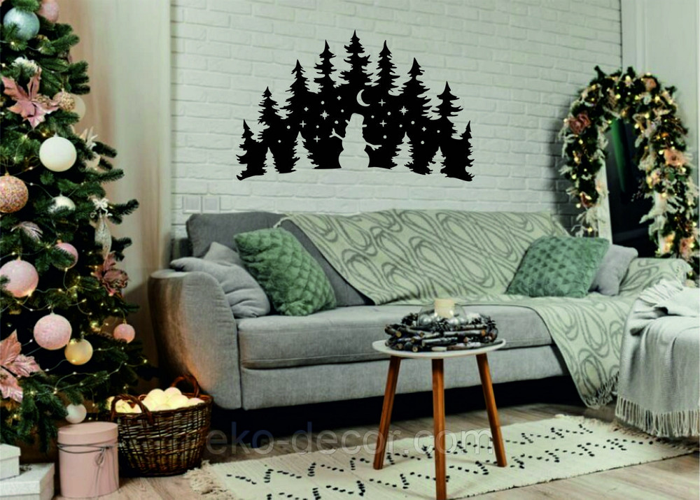 Декоративное настенное Панно «Новый год», Декор на стену 110*70 см, Чёрный Киев - изображение 4