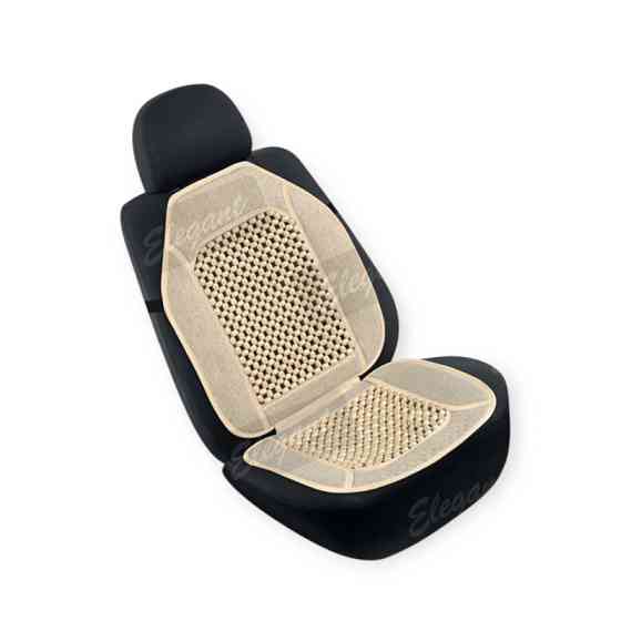 Накидка сидіння кругла масажна кісточка, льон 47х100см бежева Мукачево