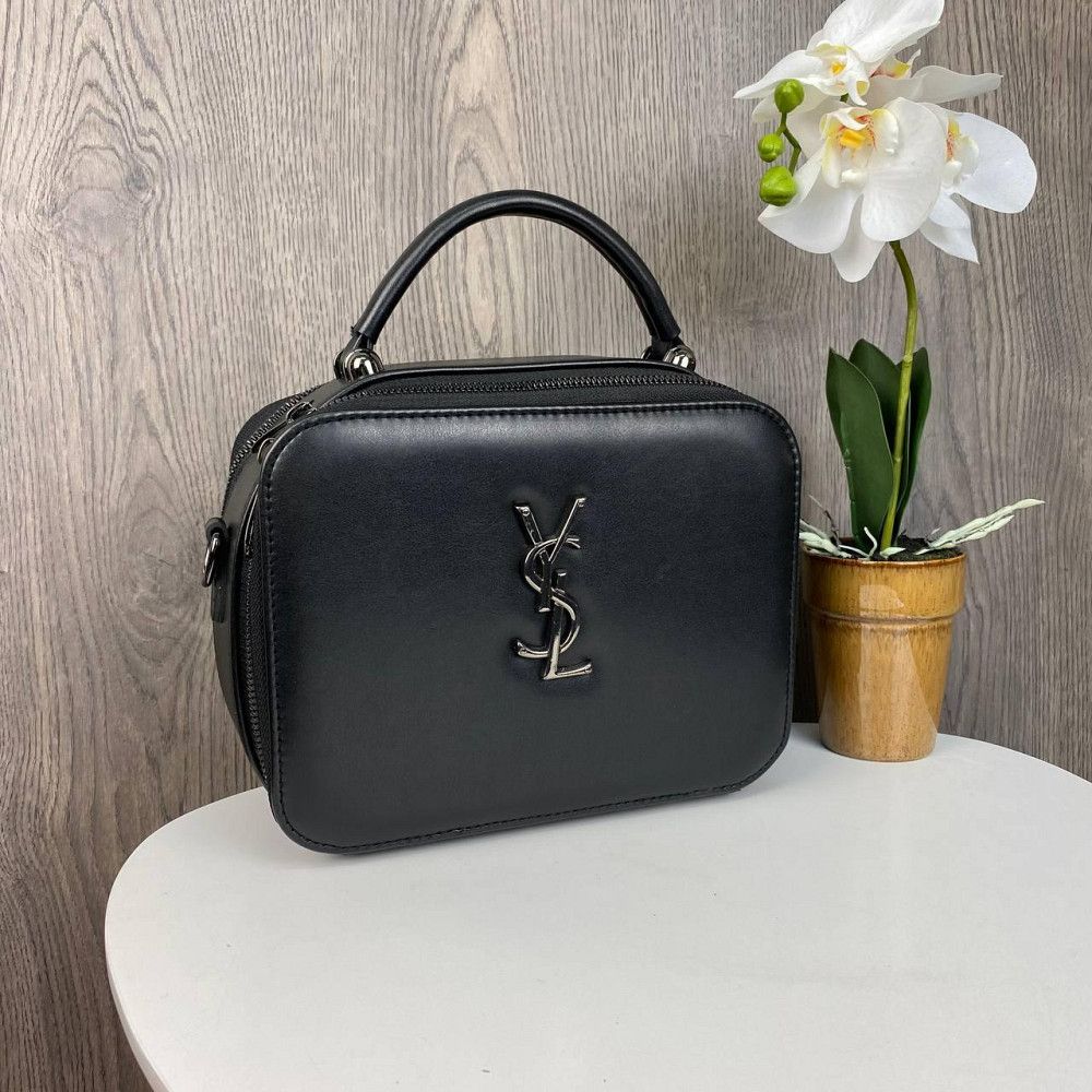 Якісна жіноча міні сумочка клатч YSL чорна екошкіра, стильна сумка на плече ( 27706 ) Харків - фото 7