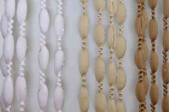 Штори-нитки "Шиніл" з люрексом Білий з кремово-карамельним 300х300см 1 шт (61-039) Київ