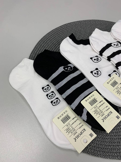 Короткие женские носки хлопковые с пандами р.37-42 Черновцы - изображение 2