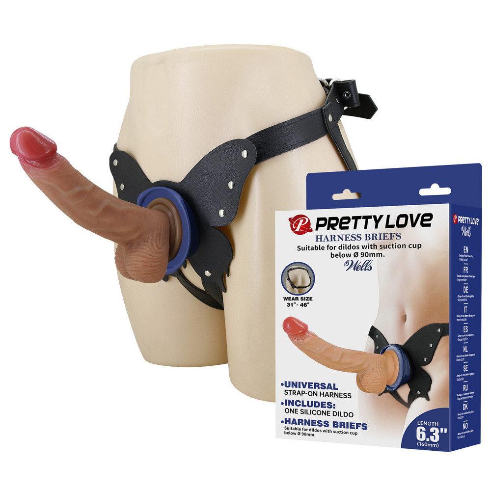 Жіночий страпон Pretty Love - Wells 6.3" Silicone Dildo with Harness Briefs, BW-022075 Sex Aura Київ - фото 1