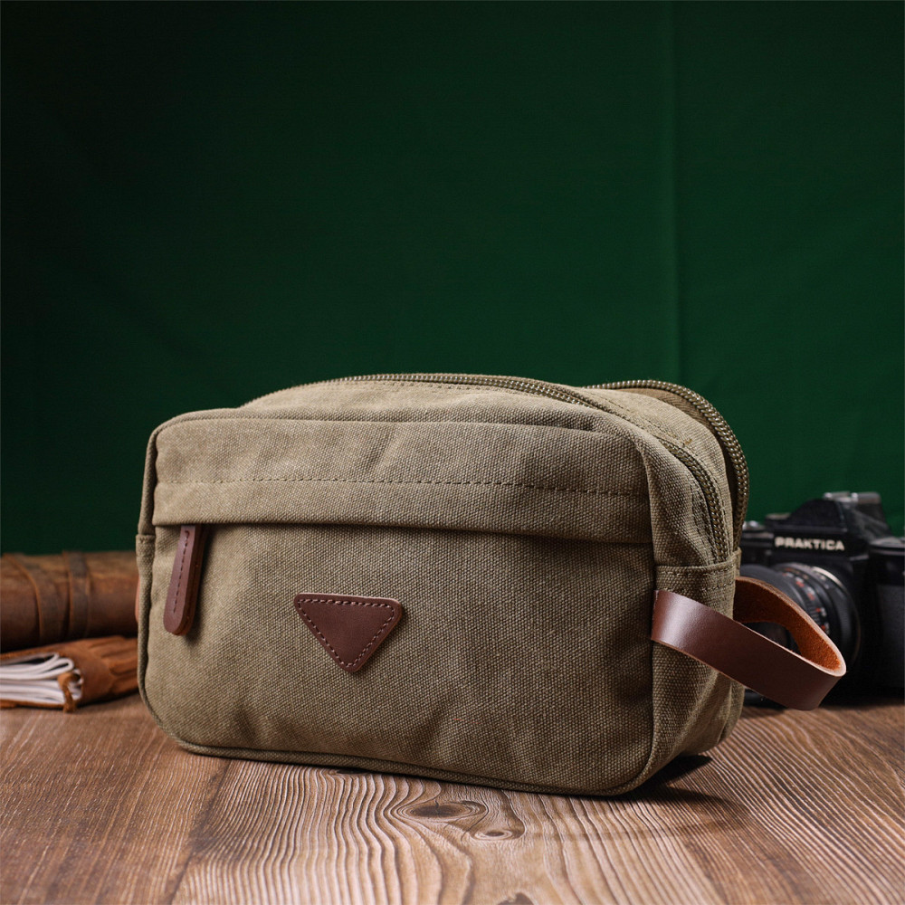 Чоловіча барсетка на два відділення з якісного текстилю Vintage 22231 Оливковий Київ - фото 8