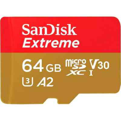 Карта пам'яті SanDisk 64GB microSD class 10 UHS-I Extreme For Action Cams and Dro (SDSQXAH-064G-GN6AA) Вінниця