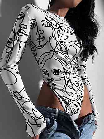 Женское стильное боди с абстрактным принтом микродайвинг Одесса