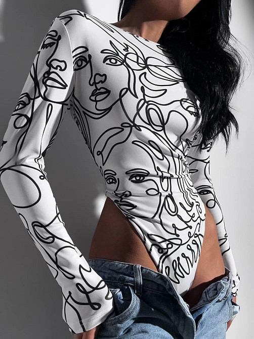 Женское стильное боди с абстрактным принтом микродайвинг Одесса - изображение 1