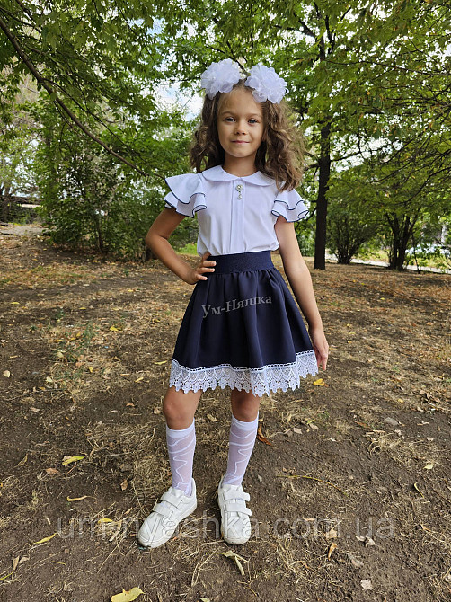 Красивая школьная блузка с коротким рукавом 122-146 Кривой Рог - изображение 5