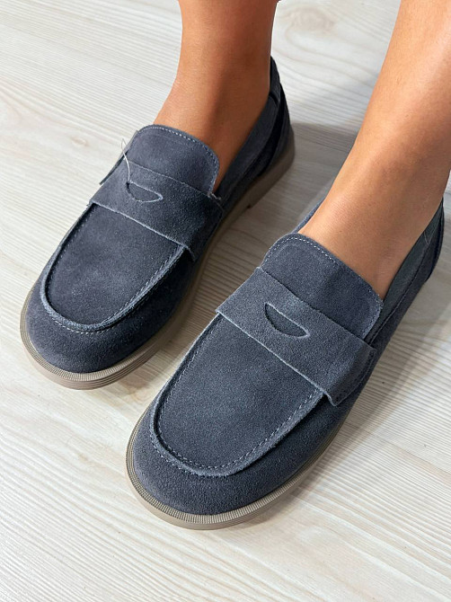 Туфлі жіночі Hengji 588-2 замшеві лофери сірі, 41, 25,5 см Київ - фото 13