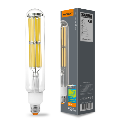 Лампа T52F 50W E27 5000К Filament LED Videx Житомир